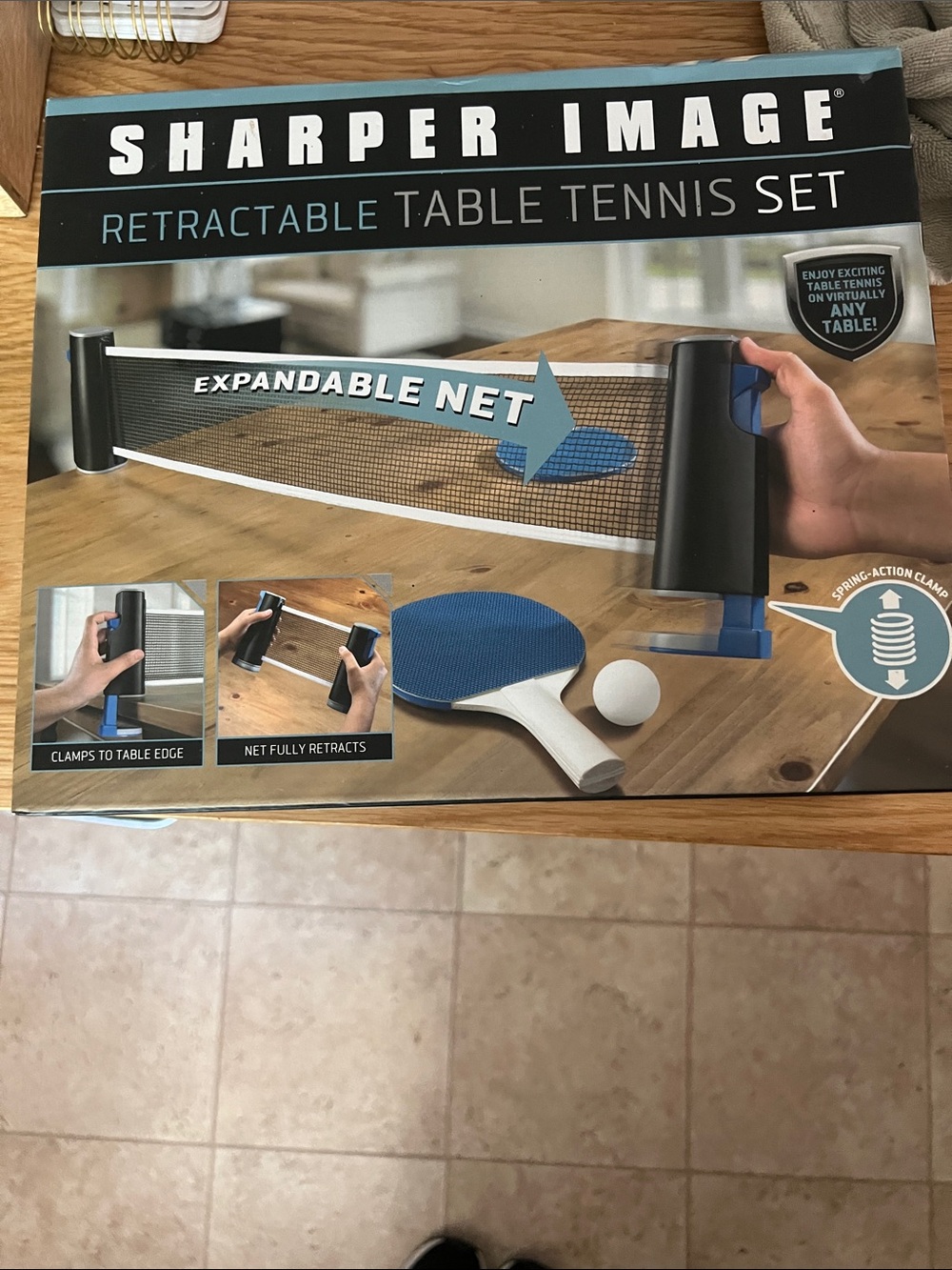 Sharper Image Retractable Table Tennis Set - missing ping pong balls